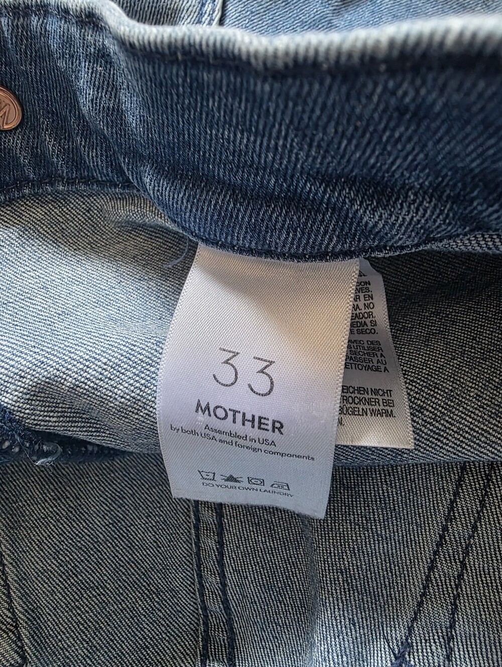 MOTHER Jeans Tab Roller Skim Wide Leg - Out Of Town 33 - Picture 4 of 7
